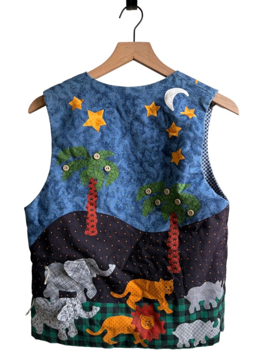 Vtg Noahs Ark Vest Womens M Reversible Buttons Sunday school Teacher 90's Y2K - Picture 2 of 5